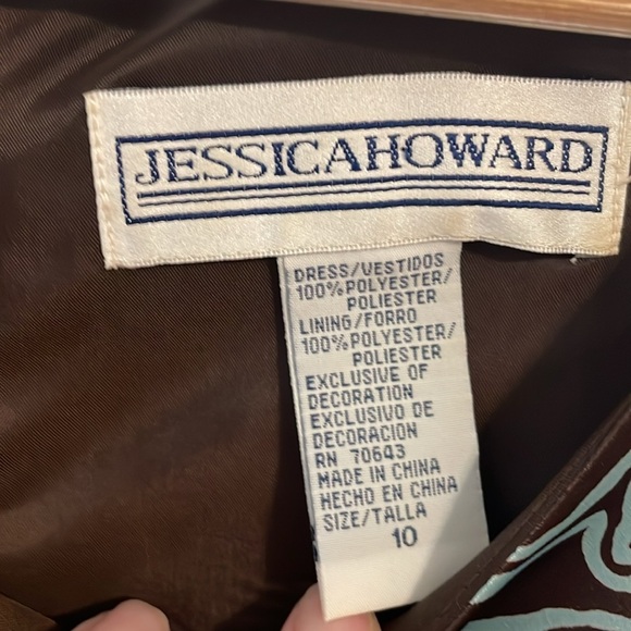 Y2K Jessica Howard Satin Floral Dress, 10 - Picture 4 of 5